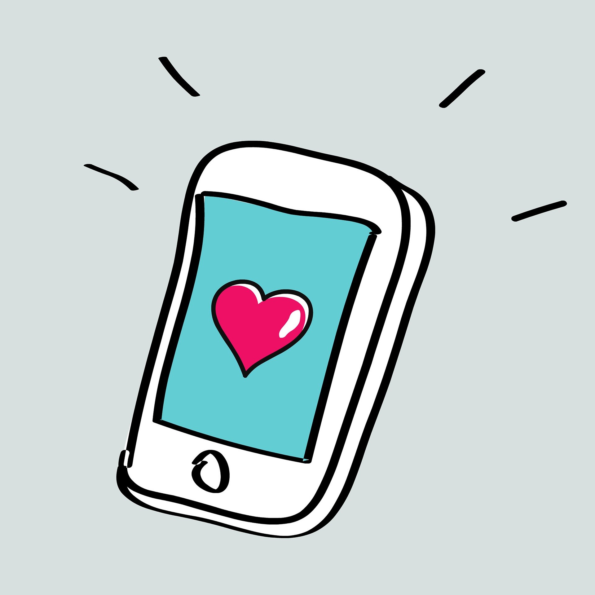 Illustration Smartphone Herz auf Display © ©pixabay/Victoria